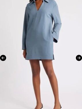 Astr Light Blue Collared Mini Shift Dress size xs